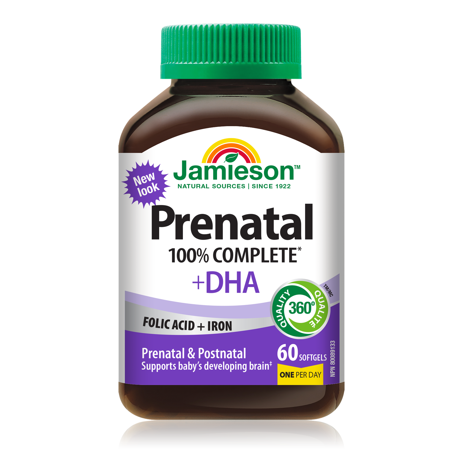 Jamieson 100% Complete Prenatal Multivitamin with DHA 60 Capsules