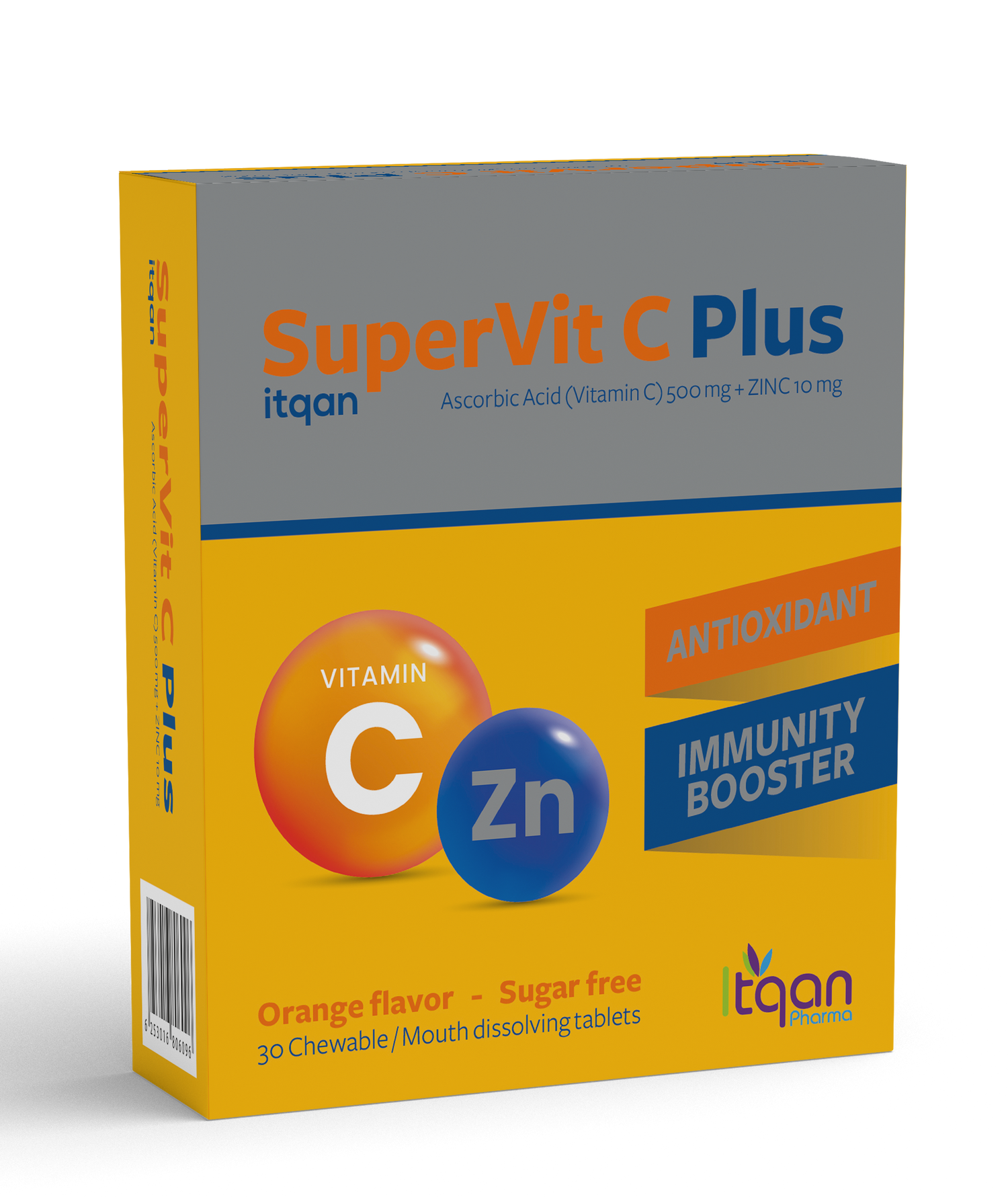 Itqan SuperVit C Plus 500 mg + Zinc 10 mg – 100 Chewable Tablets