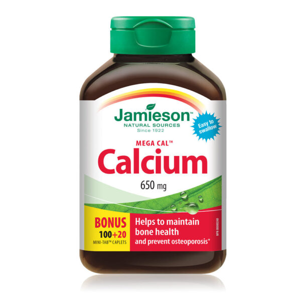 Jamieson Mega Cal Calcium 650mg with Vitamin D3 120 Caplets