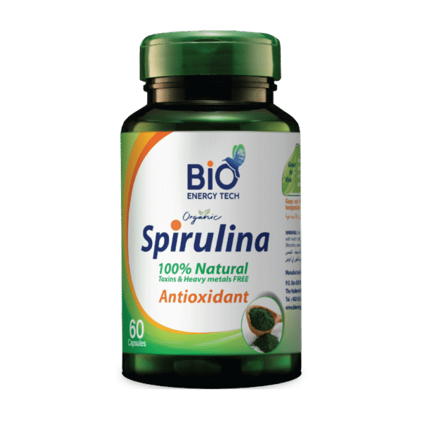 BioEnergyTech Organic Spirulina 500mg 60 Capsules