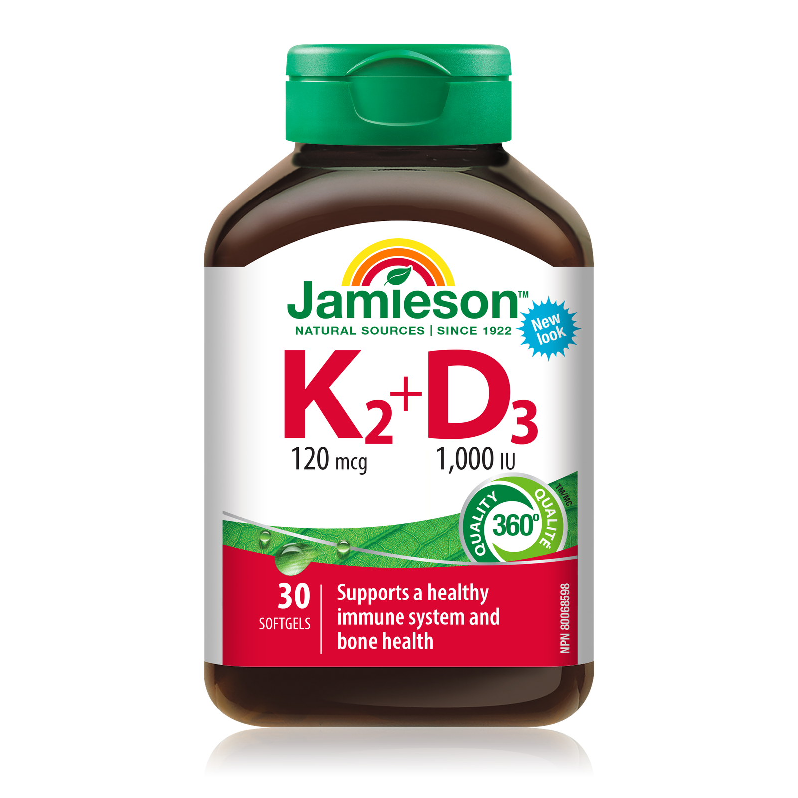 Jamieson Vitamin K2 120mcg & Vitamin D3 1000 IU 30 Softgels