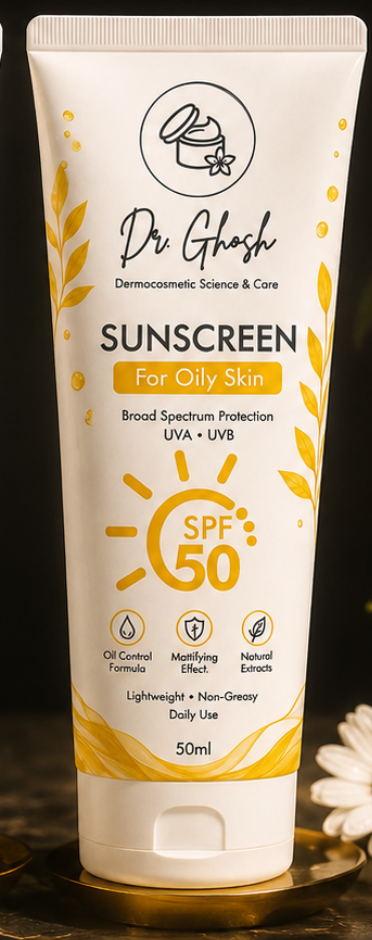 Dr. Ghosh واقي شمس SPF 50 للبشرة الدهنية والمختلطة 50 مل