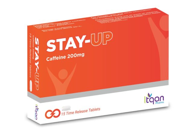 Itqan Stay-Up Caffeine 200 mg – 15 Time-Release Tablets