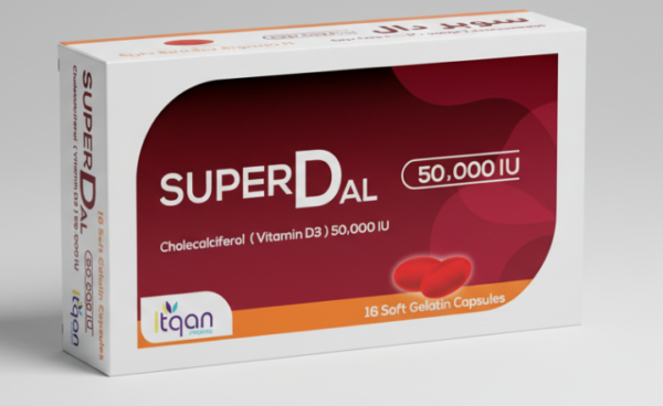 Itqan SuperDal Vitamin D3 50,000 IU – 16 Capsules
