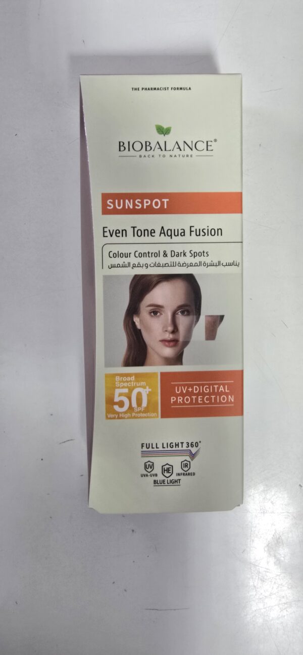 بيو بالانس صن سبوت واقي شمس SPF 50+ Even Tone Aqua Fusion